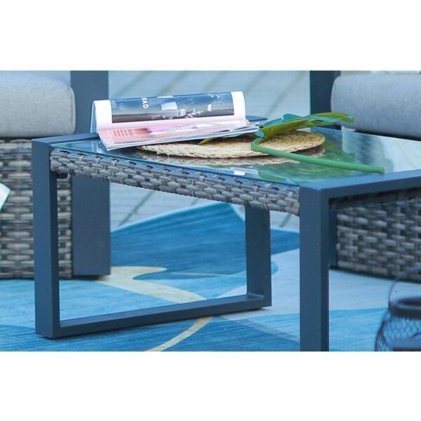 Rattan Sofa Set with Coffee Table - 4 Seating - Grey - Image 4