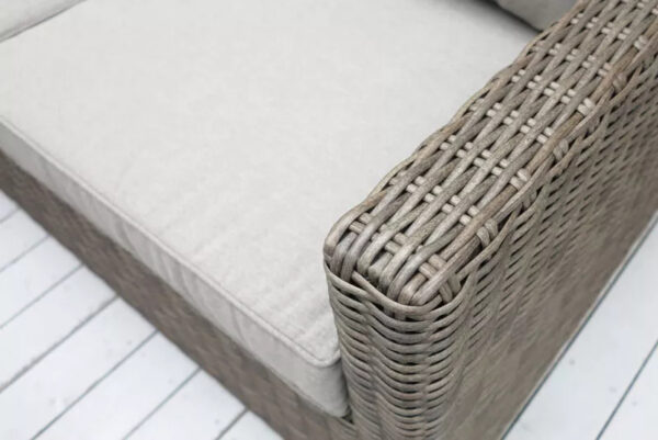 Rattan Corner Sofa Set with Firepit Table - 5 Seating - Grey - Image 3