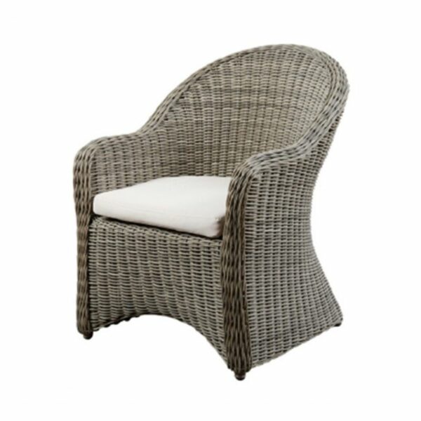 Modern Rattan Chair Wicker Arm - 6 cm Cushion - Black - Image 2