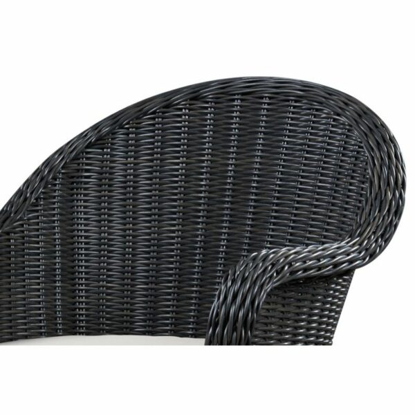Modern Rattan Chair Wicker Arm - 6 cm Cushion - Black - Image 4